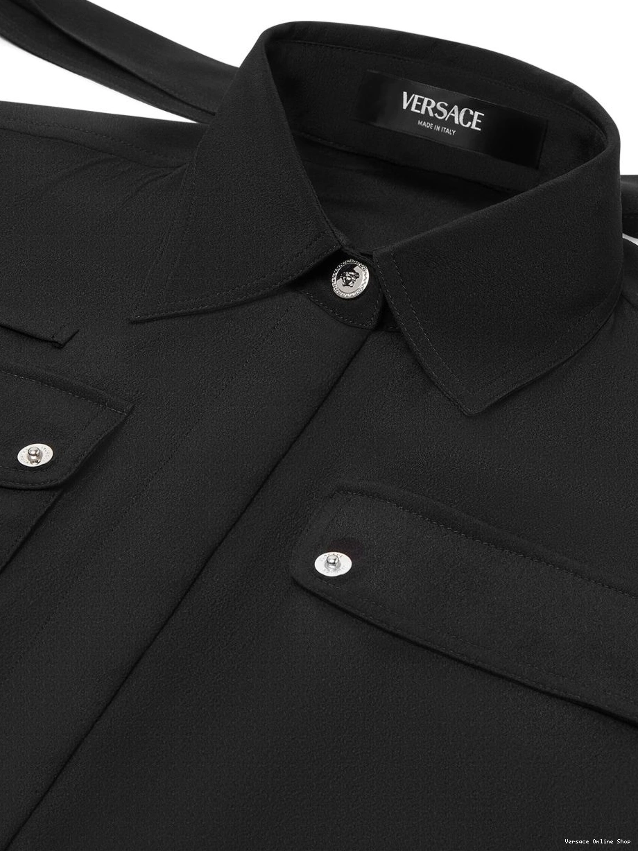 Affordable dress shirt silk cargo Lavallire Women Versace 0730